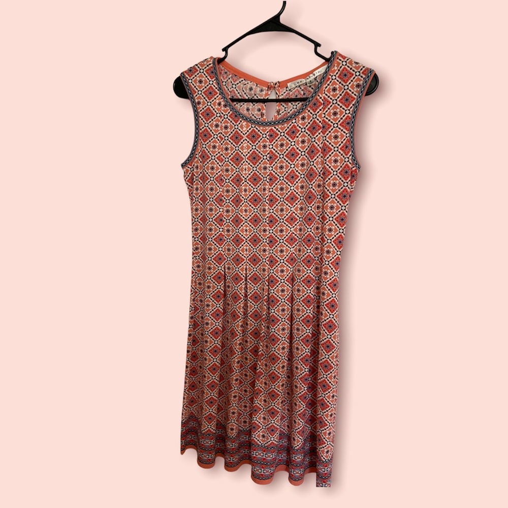 MAXSTUDIO Patterned Sleeveless Fit & Flare Dress